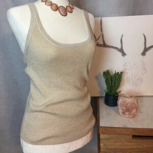 Michael Kors pretty cream gold glittery tank top